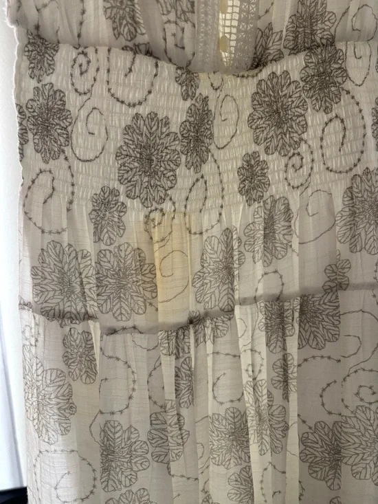 Boho White Sleeveless Maxi Dress Floral Abstract Print - Picture 6 of 7